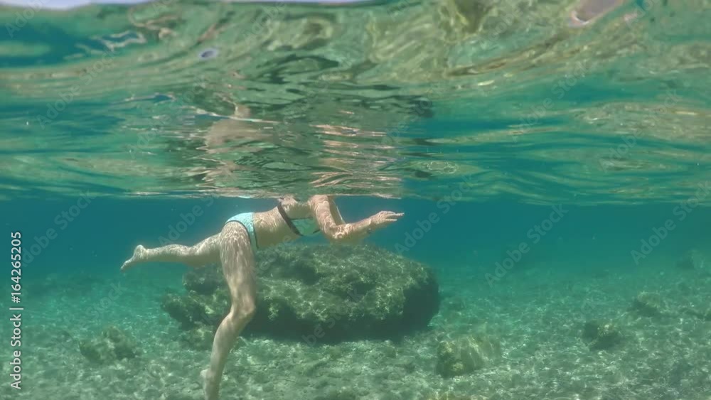 family swims into the sea, half underwater close up, raw, 4k family swims into the sea, half underwater close up, raw, 4k