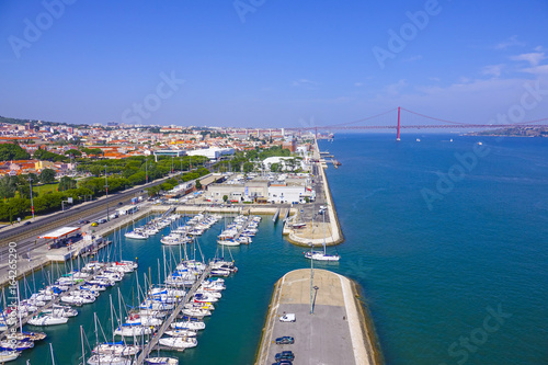 Sailing boats at Belem Marina in Lisbon © 4kclips