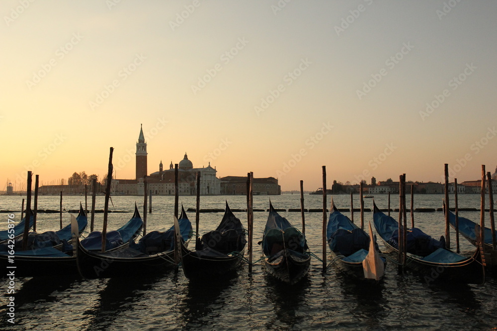 Famous Veniceview of gondolas, Italy