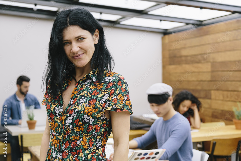 Portrait of confident creative businesswoman in coworking office Portrait of confident creative businesswoman in coworking office