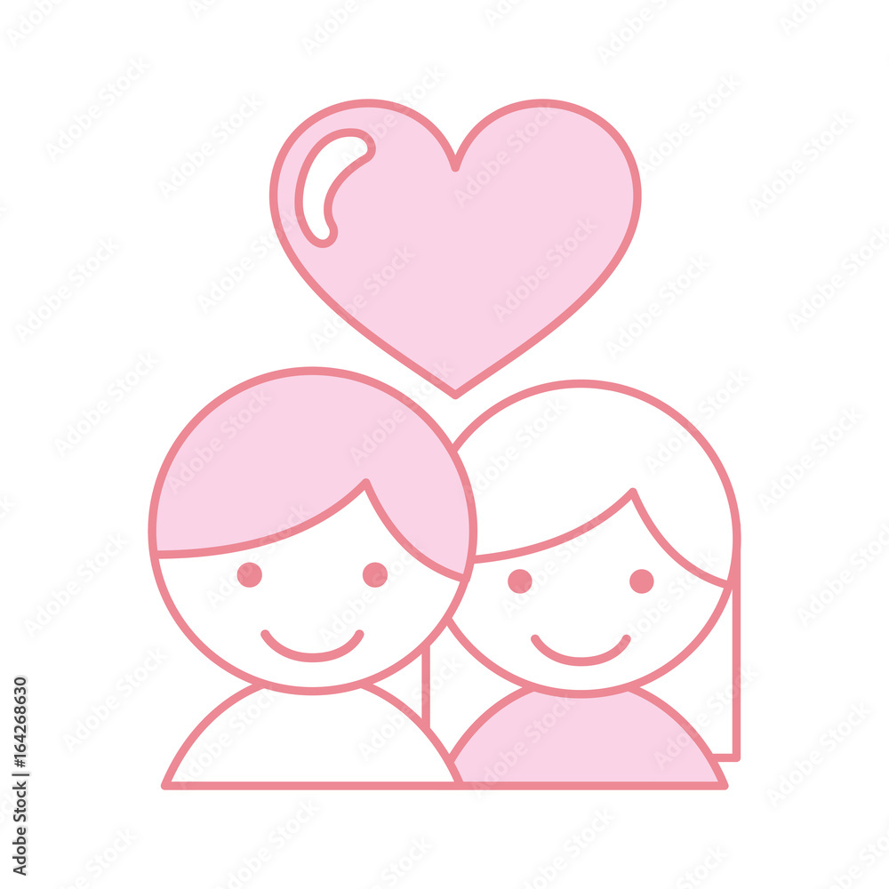 cute couple lovers with heart vector illustration design cute couple lovers with heart vector illustration design