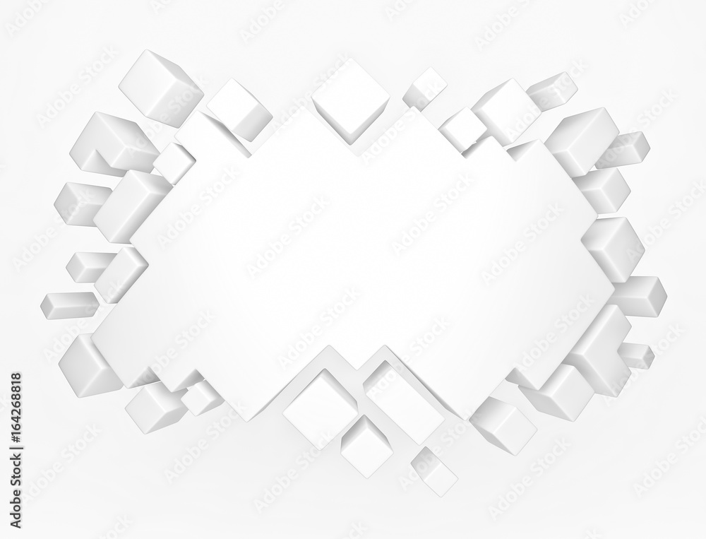 Naklejka premium Biały abstrakcjonistyczny geometryczny tło od sześcianów. Renderowania 3d