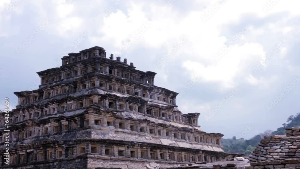 Veracruz, Mexico-CIRCA April 2017: People visiting the pyramids in the archaeological zone of Veracruz, Mexico-CIRCA April 2017: People visiting the pyramids in the archaeological zone of