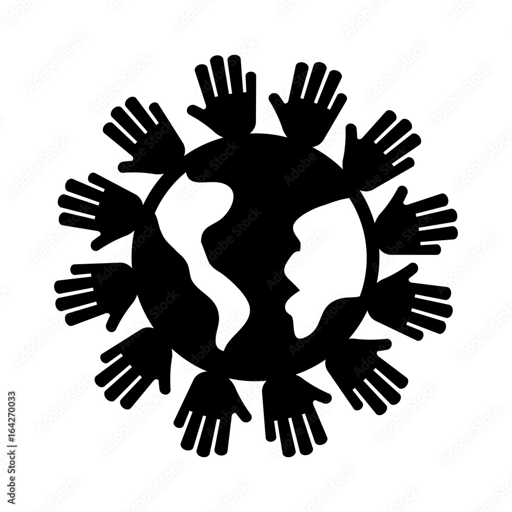 hands human with world planet earth icon vector illustration design hands human with world planet earth icon vector illustration design