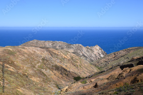 Geological landscape of Porto Santo Island, the northern coastline near Pico Cabrita