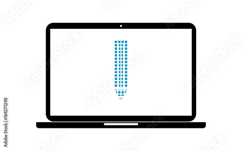 Pixel Icon Laptop - Stift schreiben
