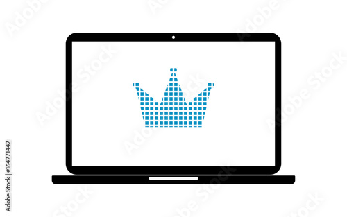 Pixel Icon Laptop - Krone edel