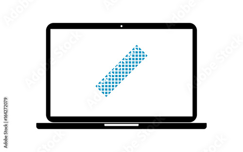 Pixel Icon Laptop - Lineal