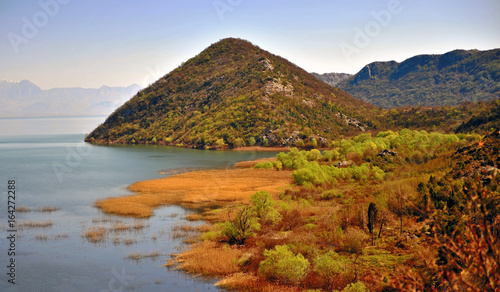 Hills on the lake, natural landscape of Skadar lake