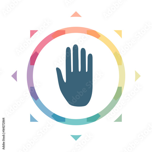 buntes Symbol - Handfläche