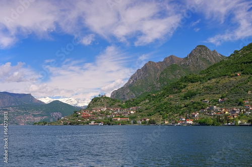 Marone am Iseosee - town Marone on Iseo lake in Alps