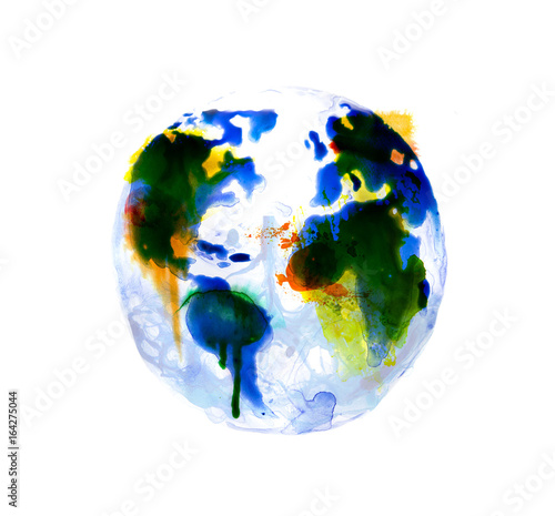 Abstract Globe, Watercolour textured collection. © IRStone