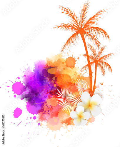 Summer watercolored background