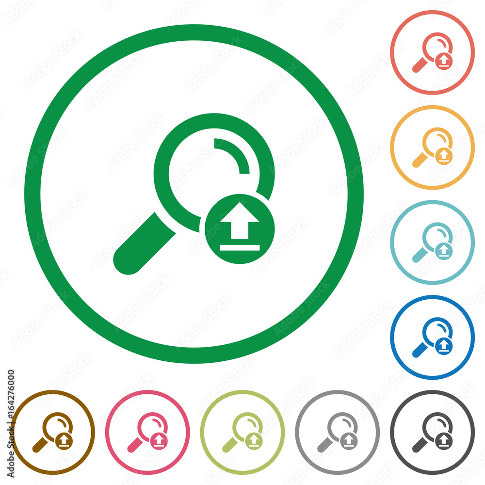 Upload search results flat icons with outlines Upload search results flat icons with outlines