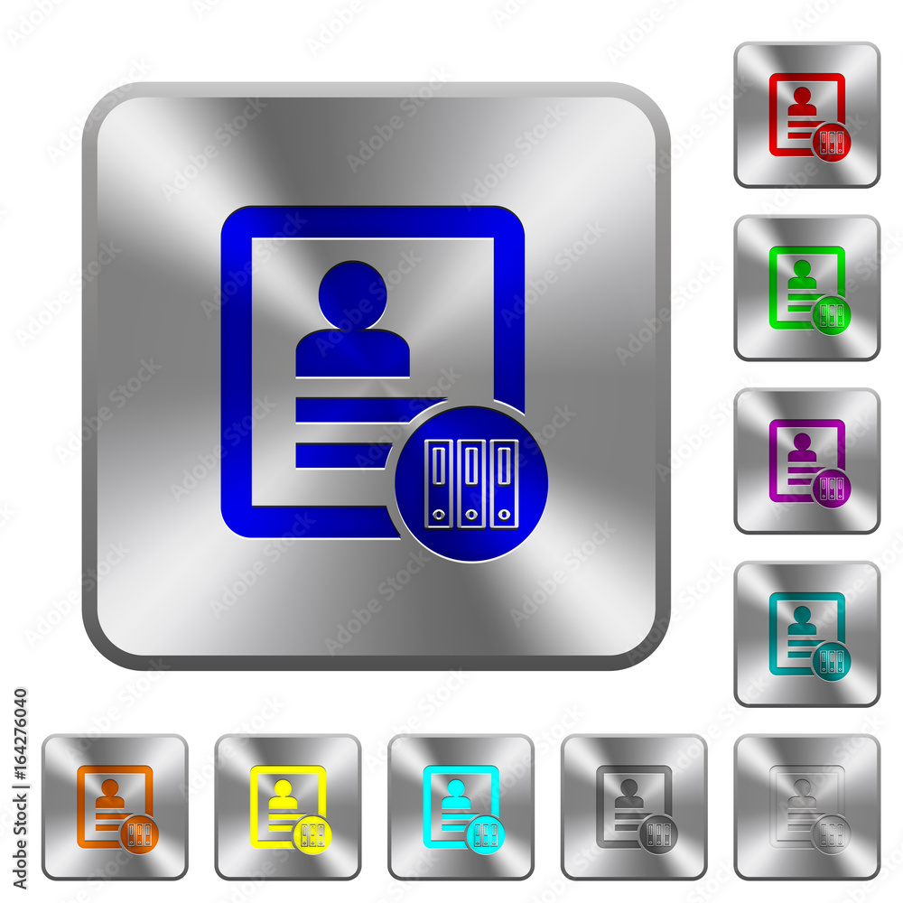 Archive contact rounded square steel buttons Archive contact rounded square steel buttons
