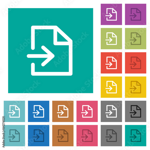 Import square flat multi colored icons