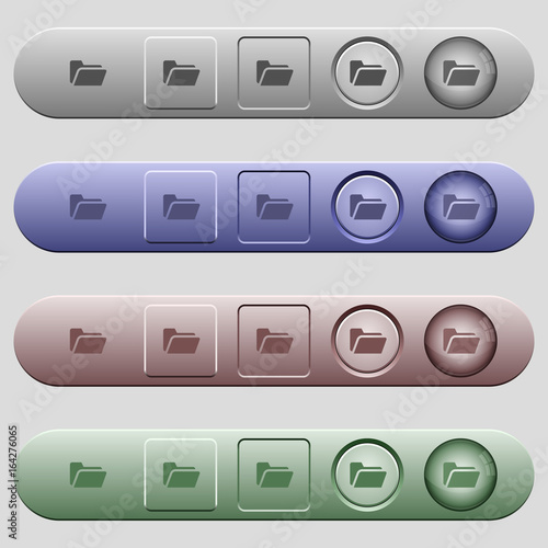 Obraz w ramie Folder open icons on horizontal menu bars