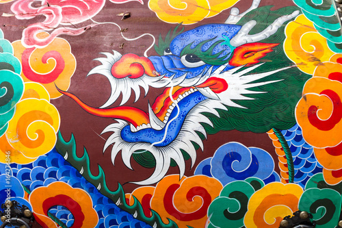 A Asian dragon with intense color
