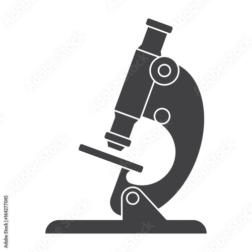 Microscope black vector silhouette on white background