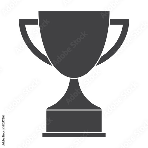 Trophy cup, award icon, vector silhouette on white background