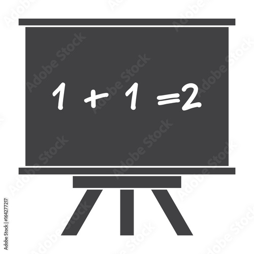 Whiteboard for mathematics icon, black vector silhouette