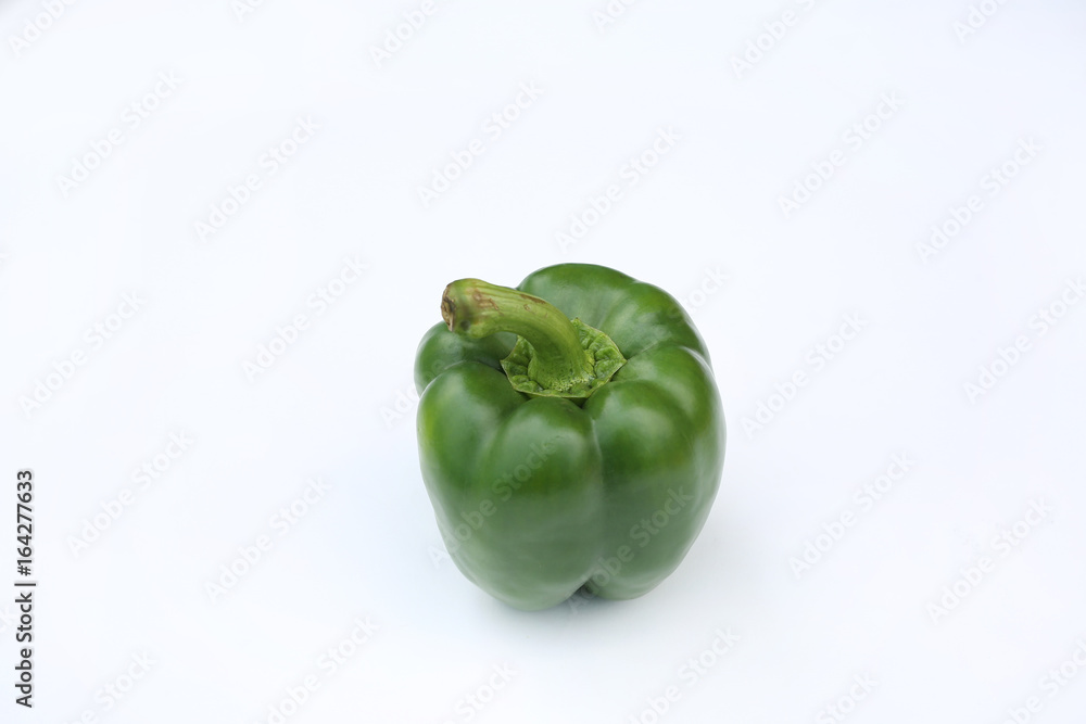 Green Bell pepper isolated on white background. Green Bell pepper isolated on white background.