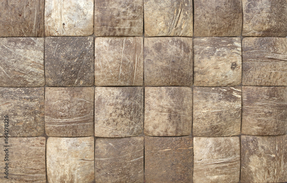 Wood pattern texture made from Coconut shell. Wood pattern texture made from Coconut shell.