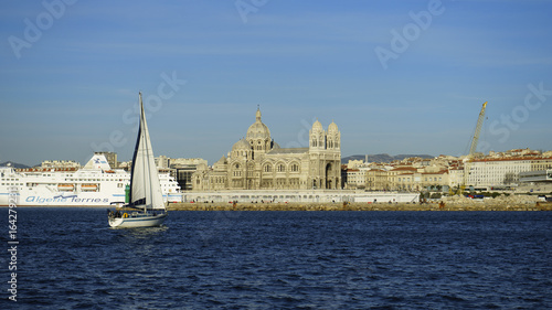 France. Marseilles. Cathedral. Church. City view