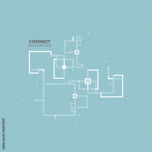Abstract architectural plan with simple elements. Vector modern background