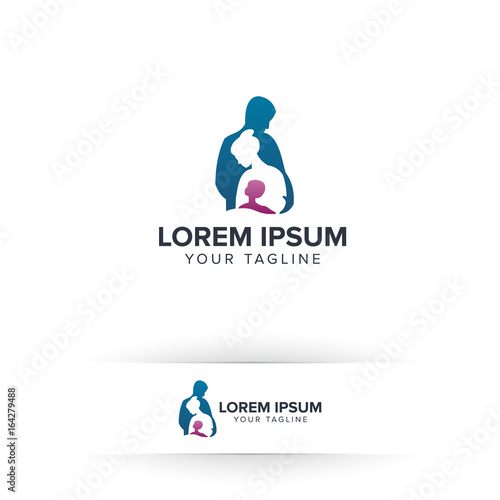 family care logo. relationship people logo design concept