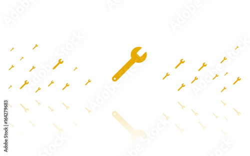 Schraubenschlüssel gold Reflektierend Weiss