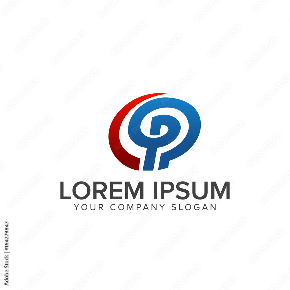 letter p logo design concept template