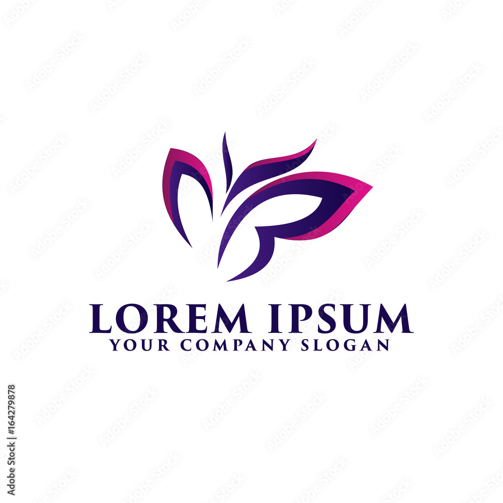 butterfly logo, spa beauty logo design concept template