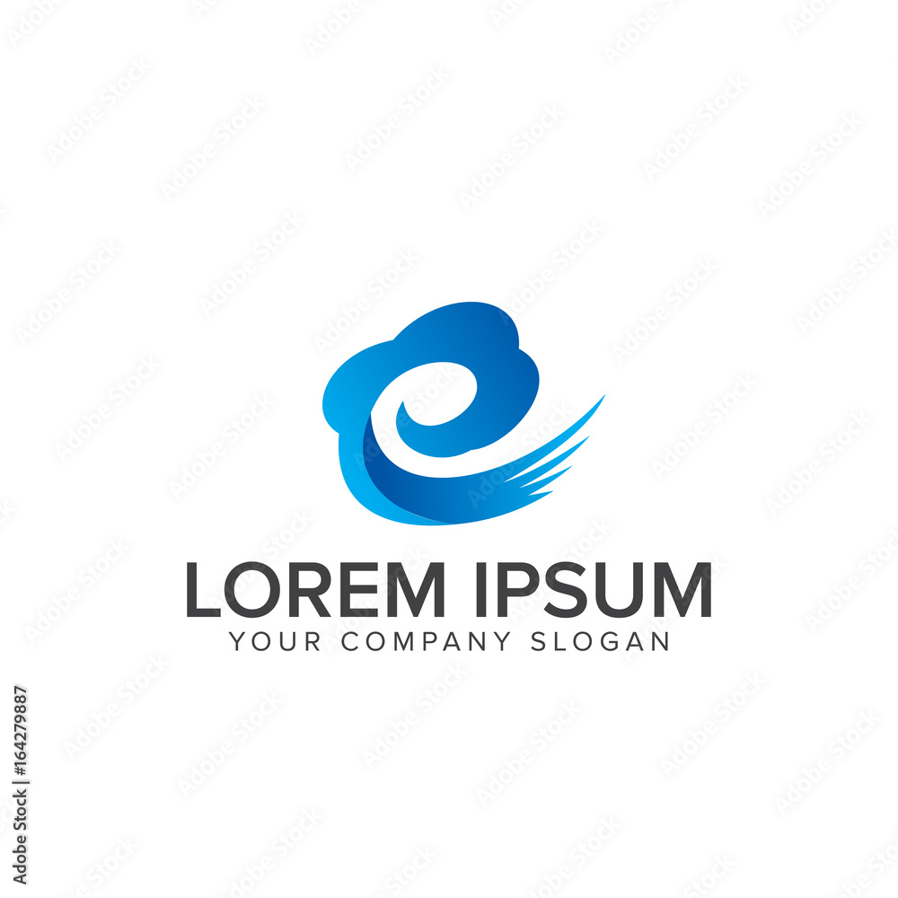 cloud with letter e logo design concept template cloud with letter e logo design concept template