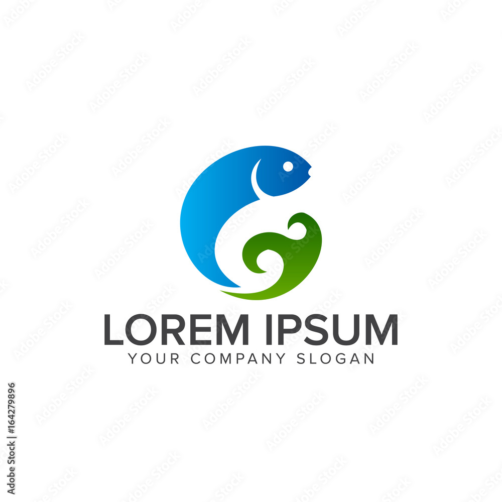 Fish logo design concept template. Fish logo design concept template.