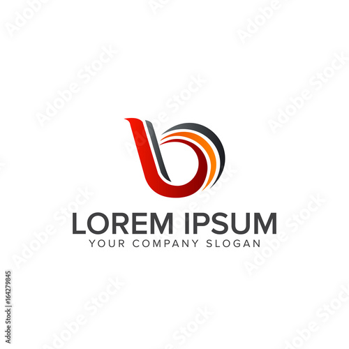 letter b logo design concept template