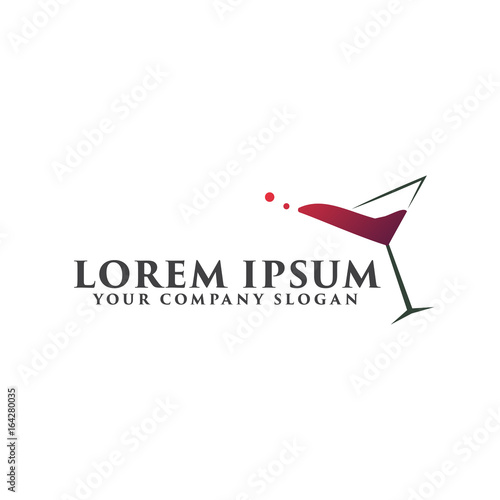 cocktail logo, bar nightclub logo design concept template