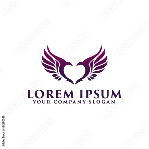 love wings logo design concept template