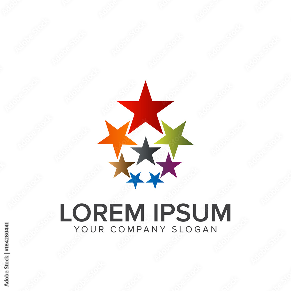 Obraz premium multicolor Star logo design concept template