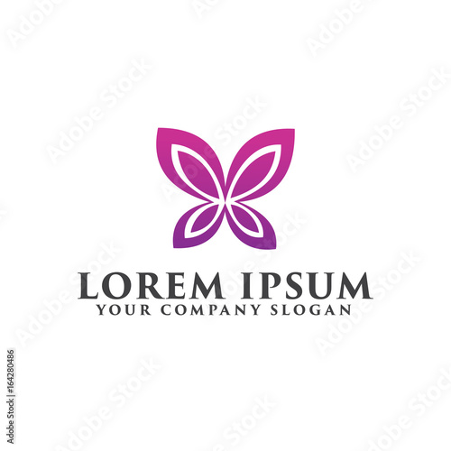 simple butterfly logo, spa beauty logo design concept template
