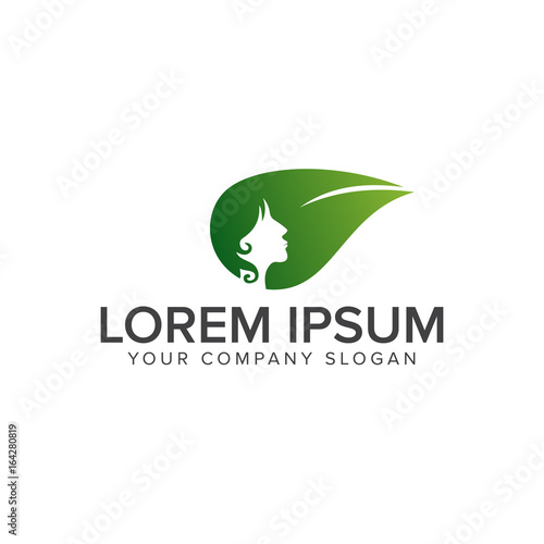 beautiful women leaf Logos. Spa and Esthetics Cosmetics and beauty