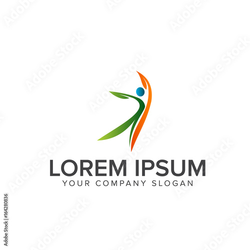 healty people Logos. Medical and healty logo design concept template