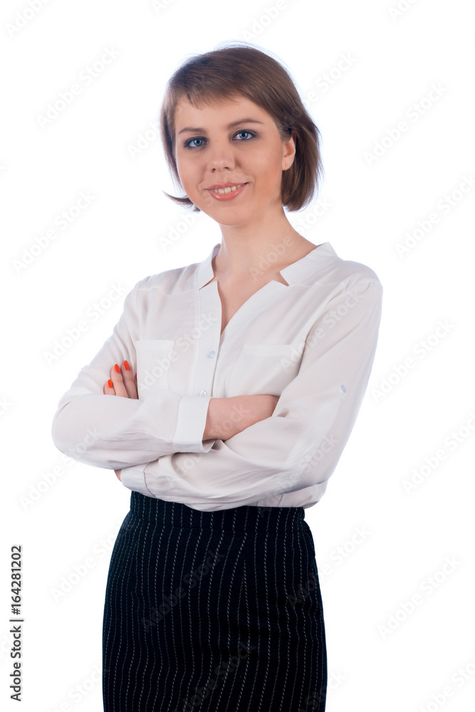Business woman standing with folded arms Business woman standing with folded arms