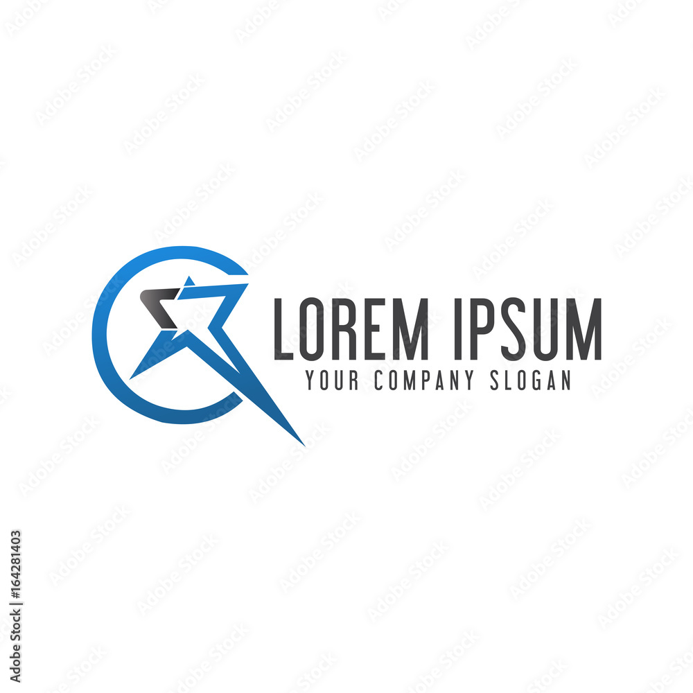 modern star on circle logo design concept template modern star on circle logo design concept template