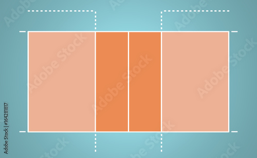 Aerial top view of Volleyball court