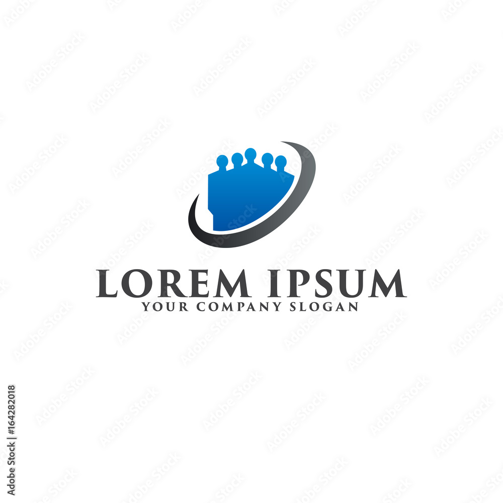 people Business and Consulting logo. teamwork communication grou people Business and Consulting logo. teamwork communication grou