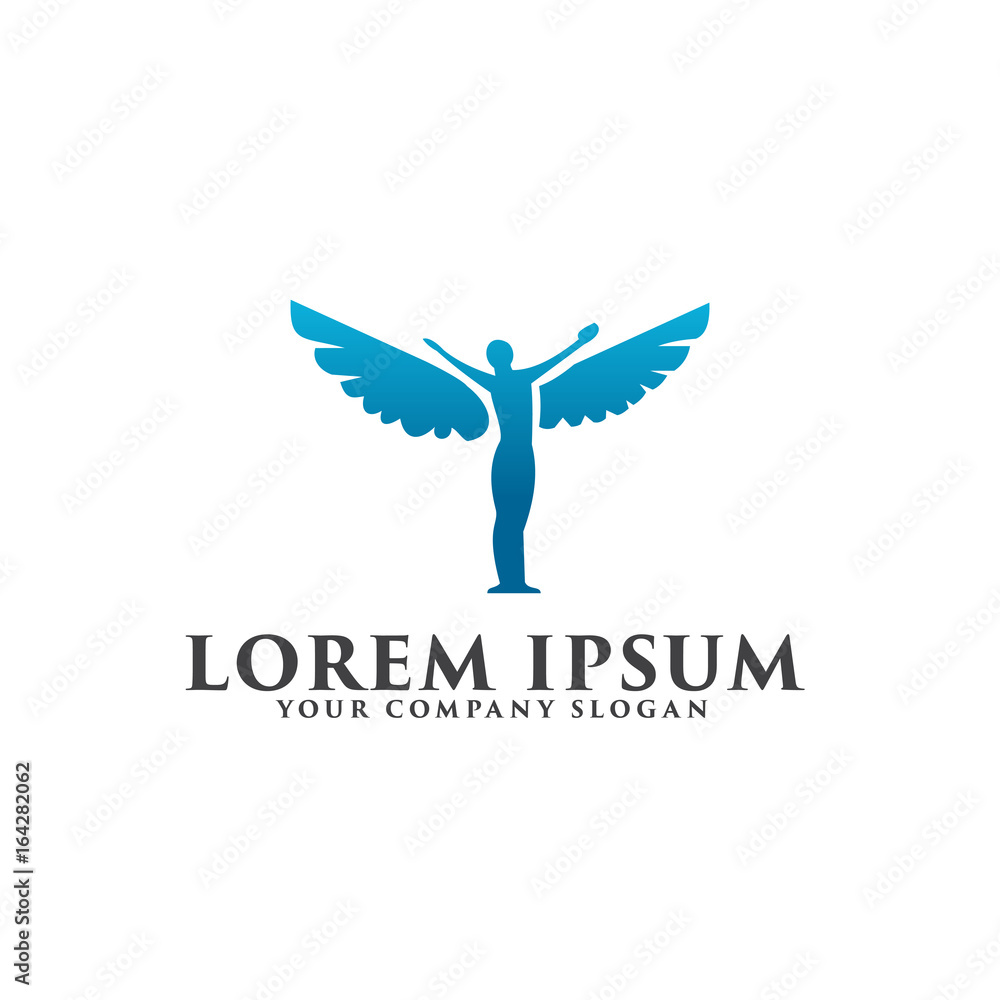 Obraz premium people with wings logo. Business and Consulting logo design conc