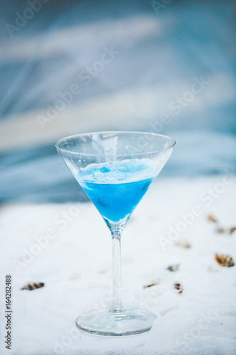 Wallpaper Mural light blue cool refreshing summer cocktail drink with ice Torontodigital.ca