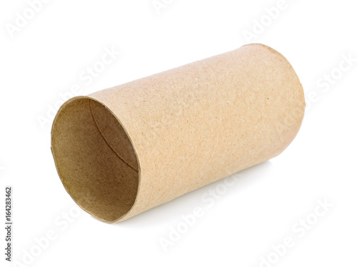 empty toilet rolls on white background