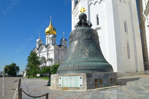 The Tsar bell and Archangel Cathedral in the Moscow Kremlin, Moscow, Russia
